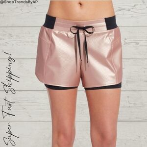 Calia by Carrie Underwood 2-In-1 Short in Rose Gold Foil and Caviar